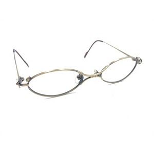 Koure Vintage KR8076 Col 1 Matte Antique Gold Oval Eyeglasses Frames 49-20 145